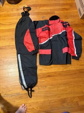 Teknic Motorcycle Rain Suit Jacket & Pants Set Size Small (S) Water Proof
